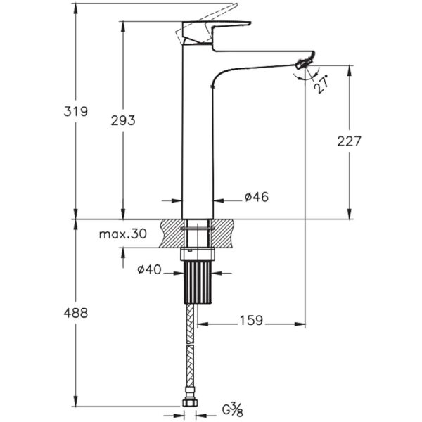 Artema Flow Soft Tezgah Üstü Lavabo Bataryası