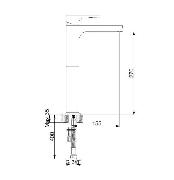 NEWARC Aqua Çanak Lavabo Bataryası Siyah