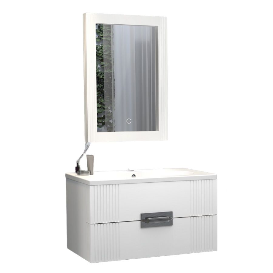 Aquanil Nueva 80 cm Beyaz Banyo Dolabı