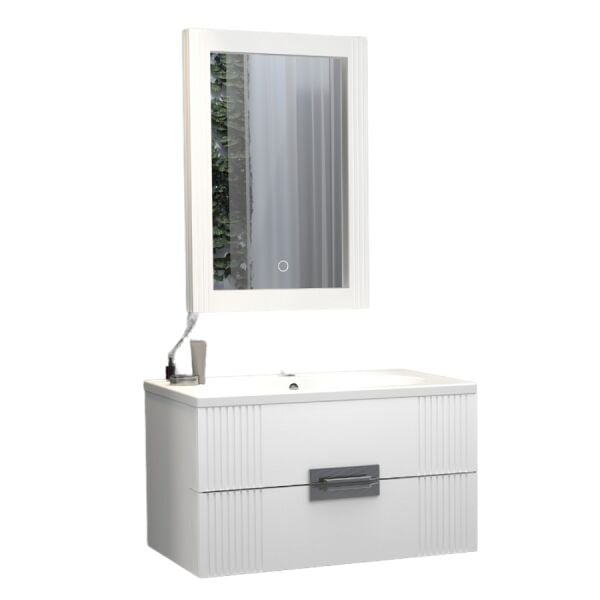 Aquanil Nueva 80 cm Beyaz Banyo Dolabı