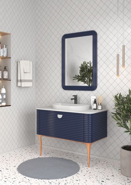 Shower Kapadokya 100 cm Lacivert Banyo Dolabı