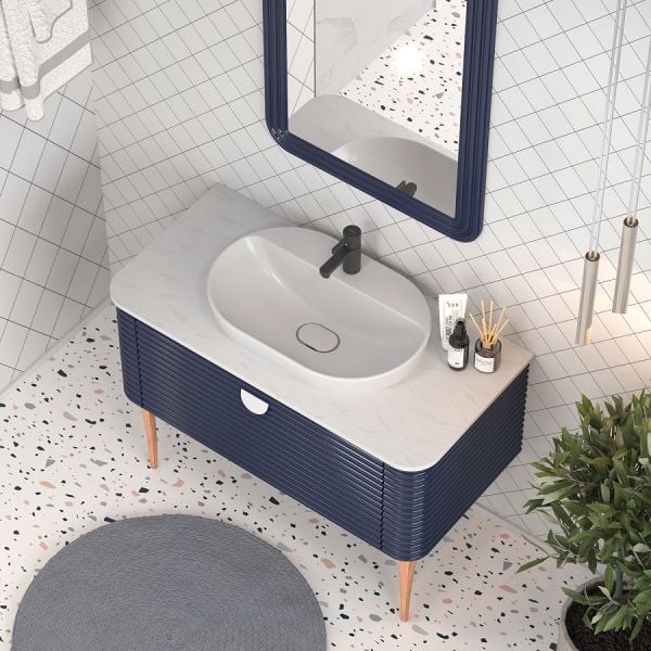 Shower Kapadokya 100 cm Lacivert Banyo Dolabı