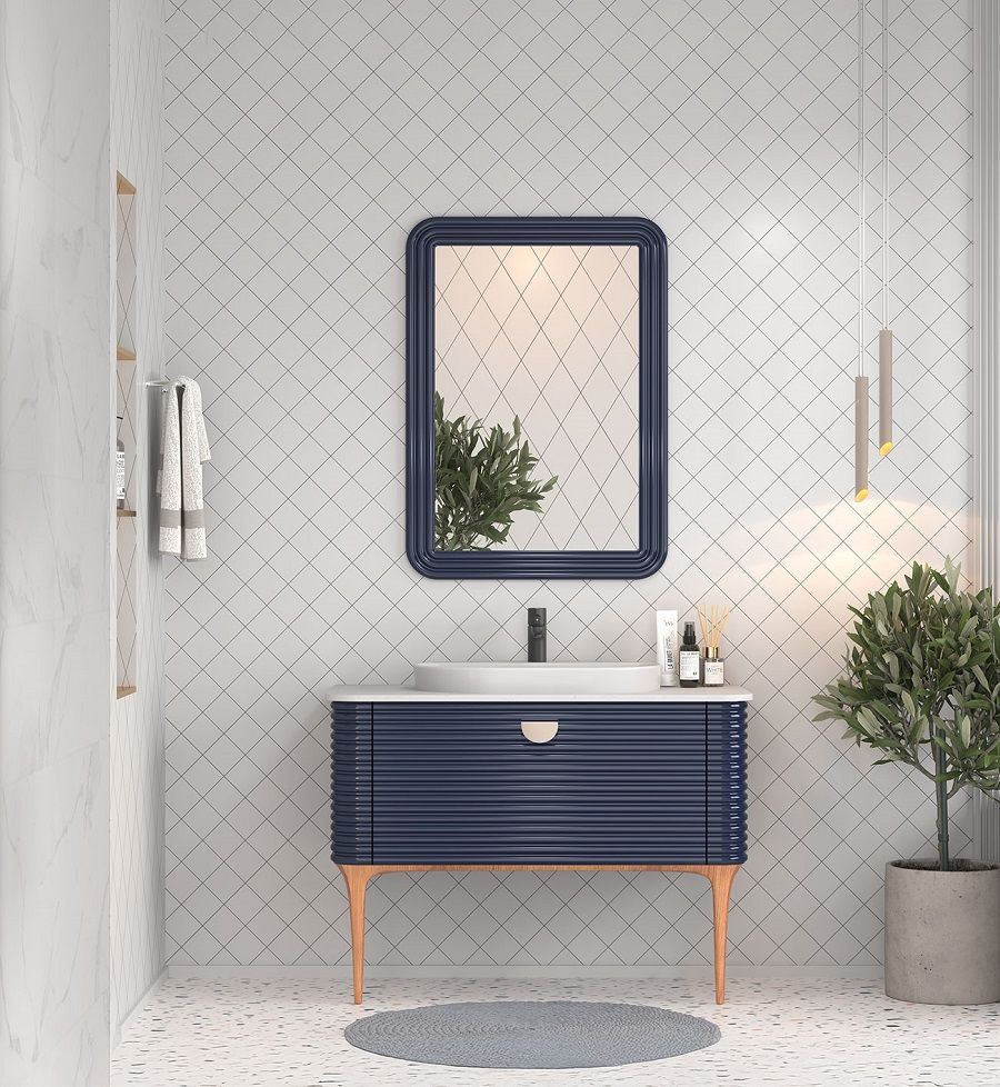 Shower Kapadokya 100 cm Lacivert Banyo Dolabı