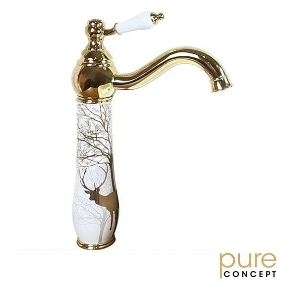 Pure Concept Deer Gold Set Üstü Lavabo Bataryası