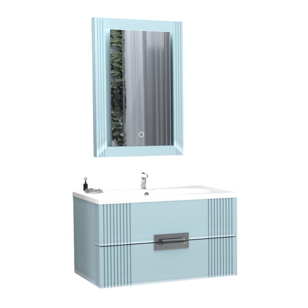 Aquanil Nueva 80 cm Turkuaz Banyo Dolabı