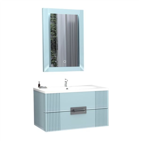 Aquanil Nueva 80 cm Turkuaz Banyo Dolabı