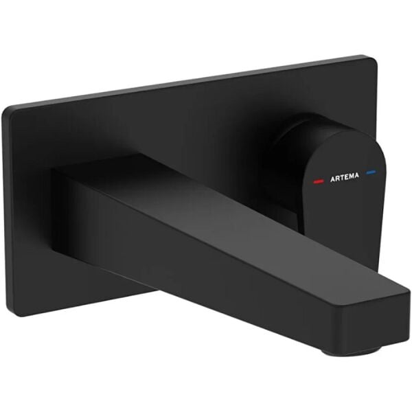 Artema Flow Square Ankastre Lavabo Bataryası Mat Siyah