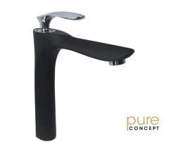 Pure Concept Swan Siyah Krom Set Üstü Lavabo Bataryası AKF-108