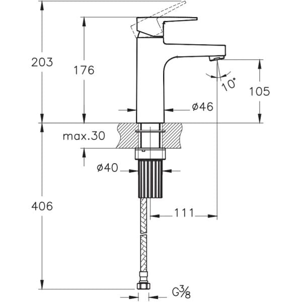 Artema Flow Square Lavabo Bataryası (Yüksek) Krom