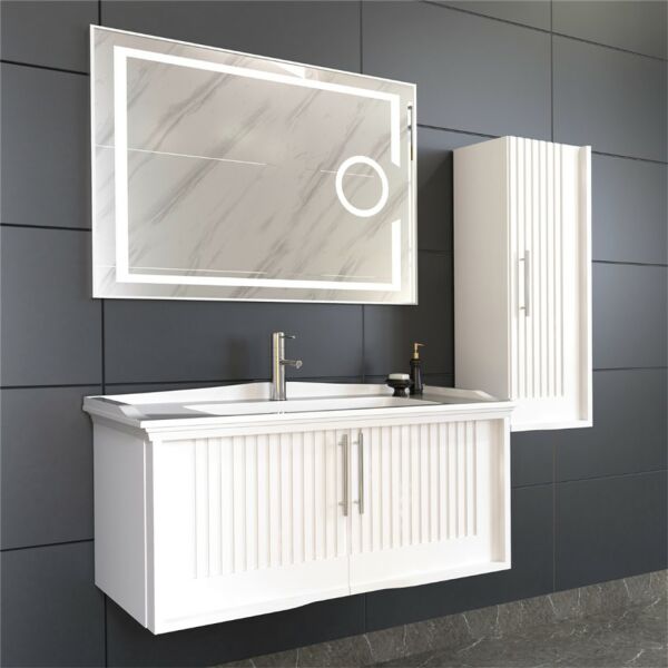 Aquanil Sagra 100 cm  Banyo Dolabı Beyaz