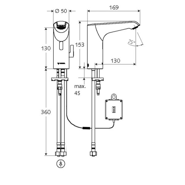 SCHELL Xerıs E Elektronik Lavabo Armatürü Pilli Kullanım