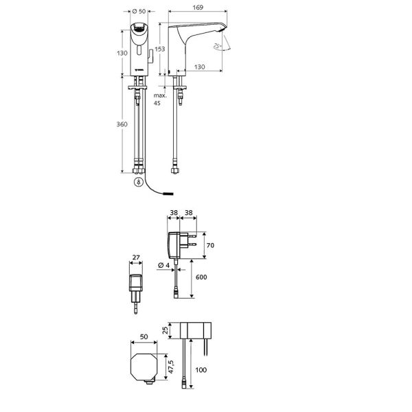 SCHELL Xerıs M Elektronik Lavabo Armatürü Elektrikli Kullanım