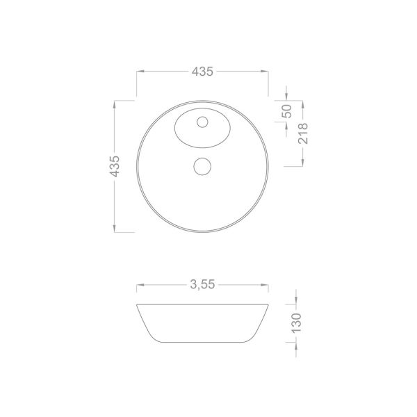 Pure BB-303 Siyah Çanak Lavabo