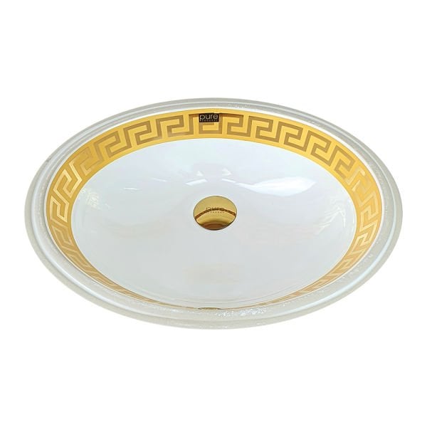 Pure Tr-118 Altın Desenli Çanak Lavabo