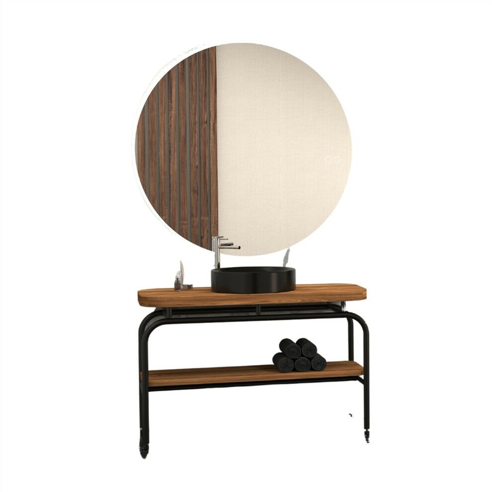 Aquanil Merlin 110 cm  Ceviz Banyo Dolabı