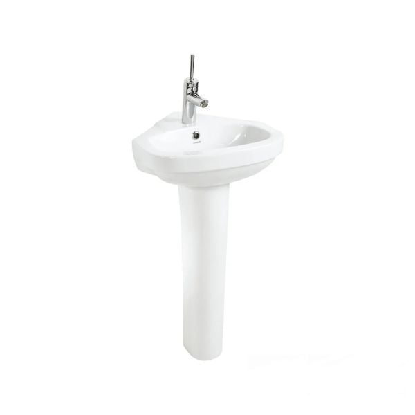 CREAVİT Vitroya 45x45 cm Köşe Lavabo, Vitroya Tam Ayak