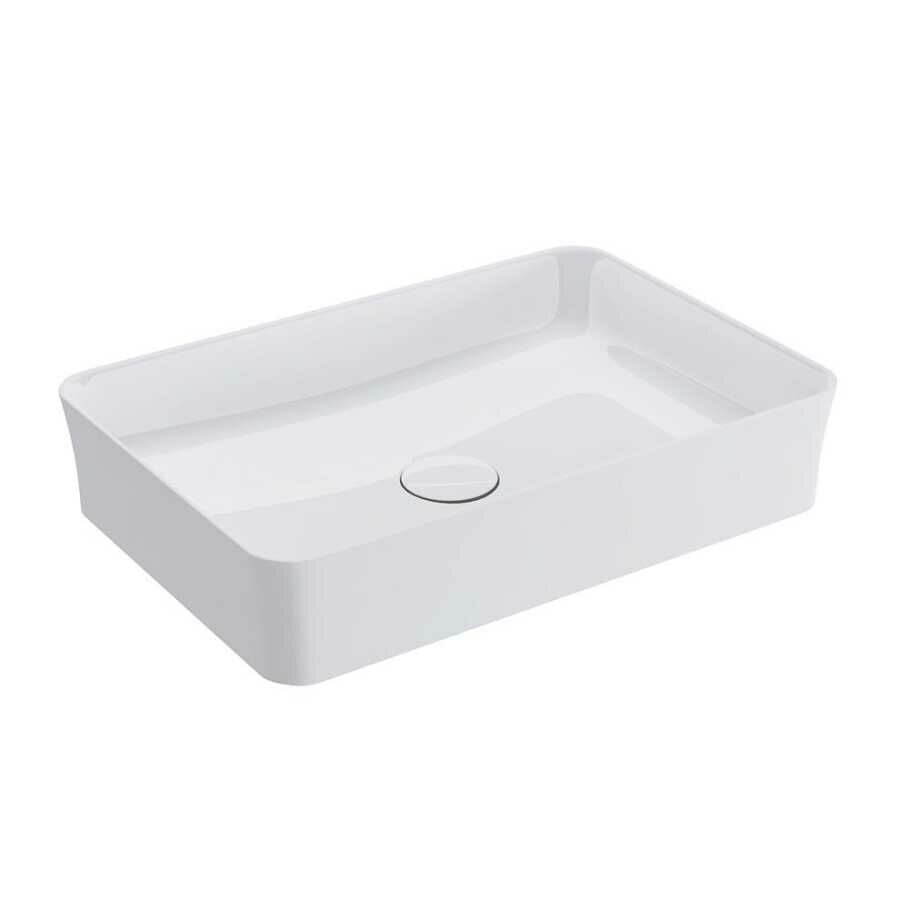 BOCCHI Slim Line Dikdörtgen Tezgah Üstü Lavabo 55 cm, Parlak Beyaz