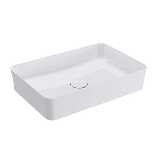 BOCCHI Slim Line Dikdörtgen Tezgah Üstü Lavabo 55 cm, Parlak Beyaz