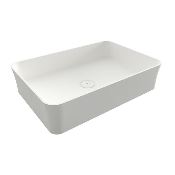 BOCCHI Slim Line Dikdörtgen Tezgah Üstü Lavabo 55 cm, Mat Beyaz