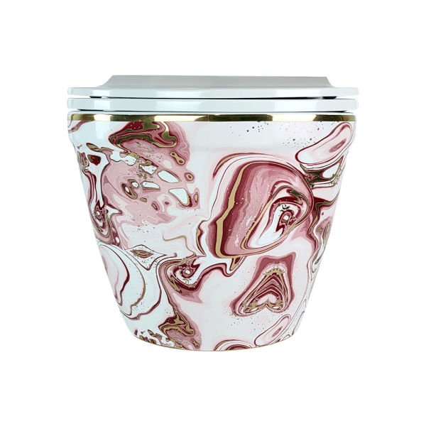 Pure Concept Ebru Pembe Altın Asma Klozet  Kanalsız