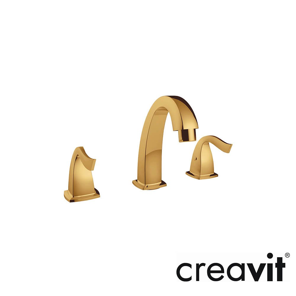 CREAVİT Giza 3 Delikli Lavabo Armatürü - Gold