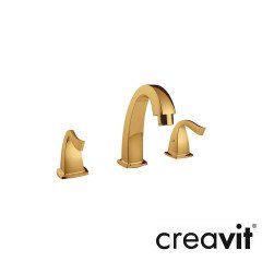 CREAVİT Giza 3 Delikli Lavabo Armatürü - Gold
