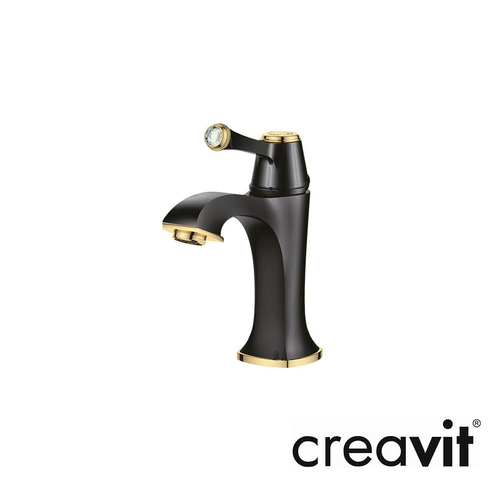 CREAVİT Elegant Lavabo Armatürü Siyah&Altın