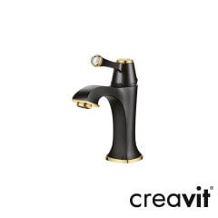 CREAVİT Elegant Lavabo Armatürü Siyah&Altın