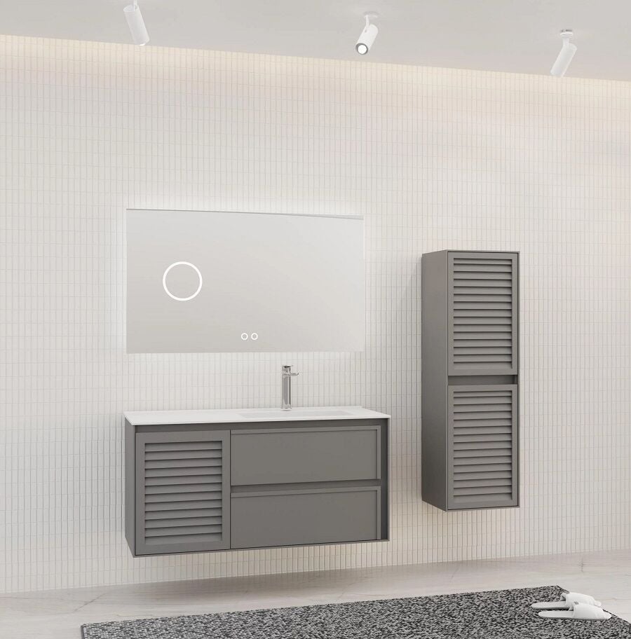 Aquanil Linze 120 cm Antrasit Banyo Dolabı