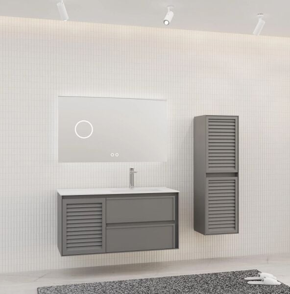 Aquanil Linze 120 cm Antrasit Banyo Dolabı