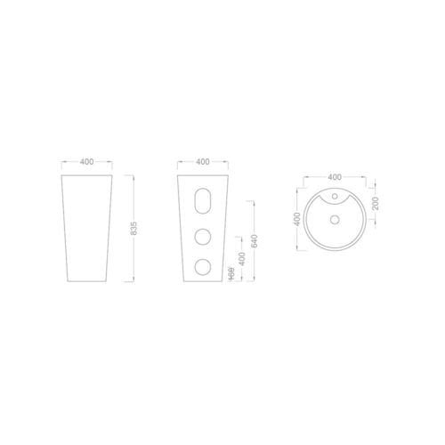 Pure Concept Beyaz Monoblok Lavabo
