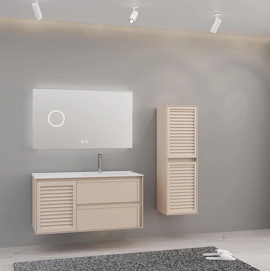 Aquanil Linze 120 cm Vizon Banyo Dolabı