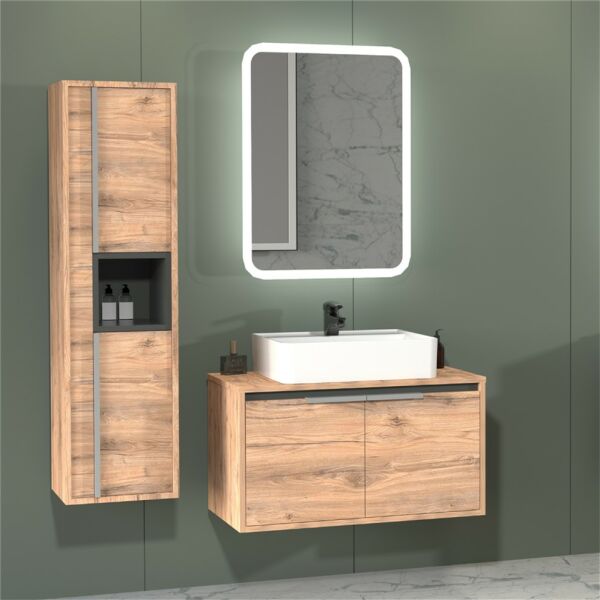 Aquanil Camaro 80 cm Dorado Banyo Dolabı