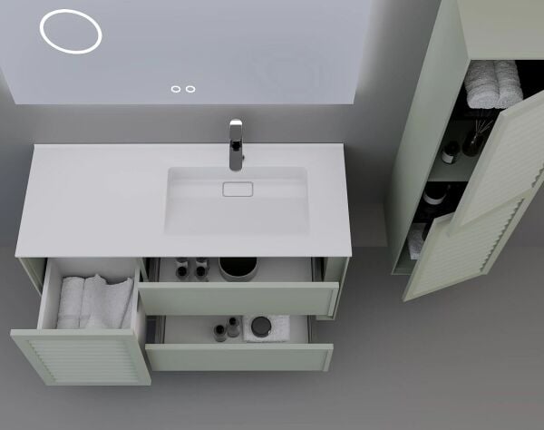 Aquanil Linze 120 cm Nane Yeşili Banyo Dolabı