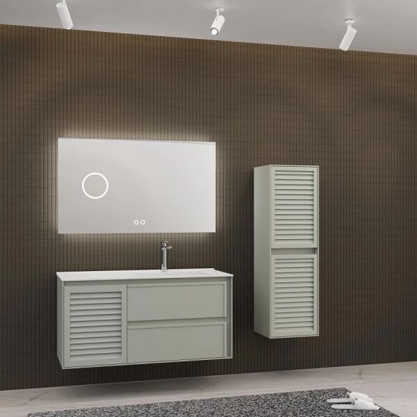 Aquanil Linze 120 cm Nane Yeşili Banyo Dolabı