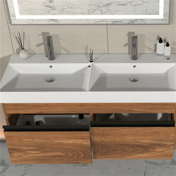 Aquanil Venti 120 cm Kaman-Ceviz Banyo Dolabı