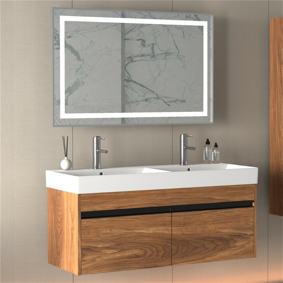 Aquanil Venti 120 cm Kaman-Ceviz Banyo Dolabı