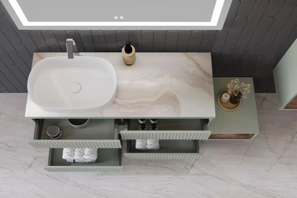 Aquanil Parma 120 cm Nane Yeşili Banyo Dolabı