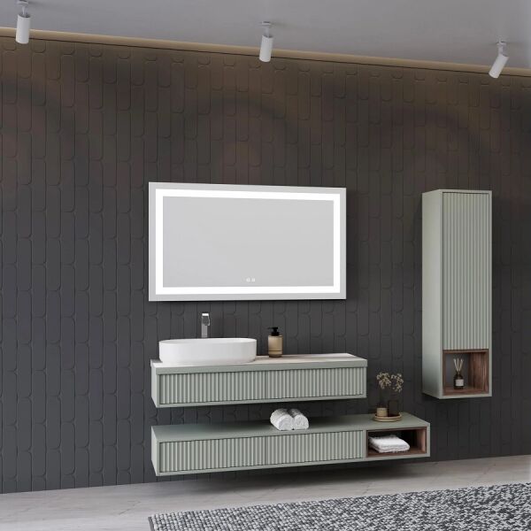 Aquanil Parma 120 cm Nane Yeşili Banyo Dolabı