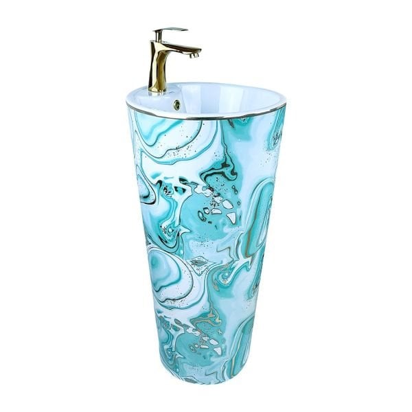 Pure Concept Ebru Yeşil Altın Monoblok Lavabo