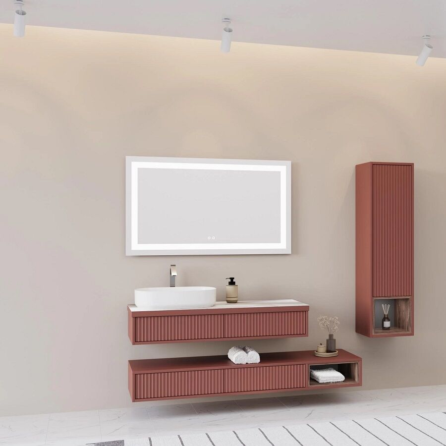 Aquanil Parma 120 cm Bordo Banyo Dolabı