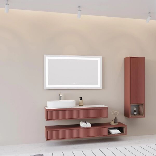Aquanil Parma 120 cm Bordo Banyo Dolabı