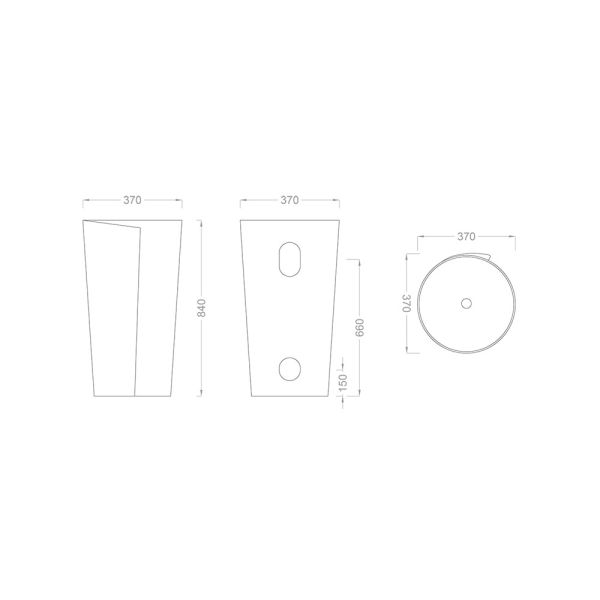 Pure Concept Beyaz Siyah Monoblok Lavabo