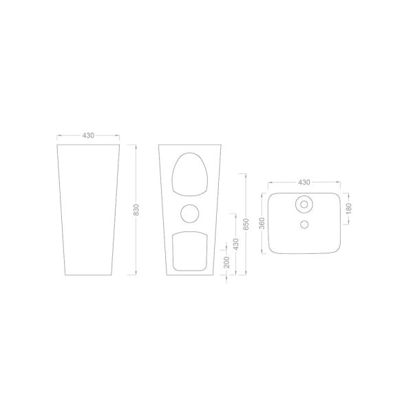 Pure Concept Calacatta Siyah Beyaz Monoblok Lavabo