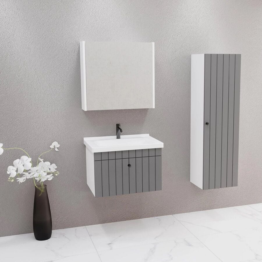 Aquanil Alice 65 cm Antrasit Banyo Dolabı