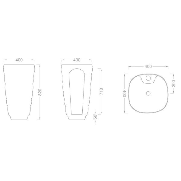 Pure Concept Mat Siyah Monoblok Lavabo