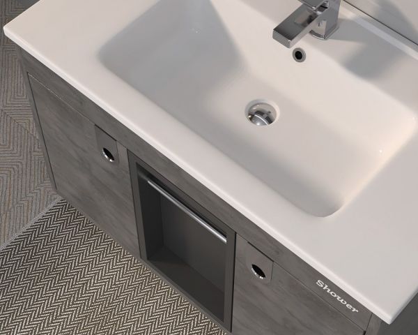 Shower Zaria 100 cm İrony-Siyah Banyo Dolabı