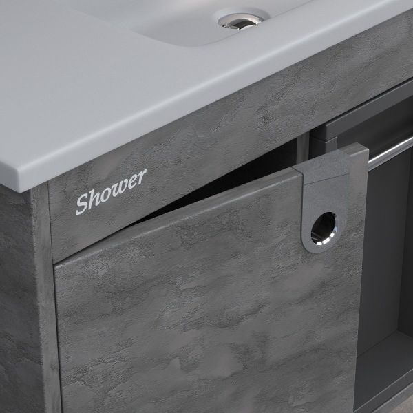 Shower Zaria 100 cm İrony-Siyah Banyo Dolabı