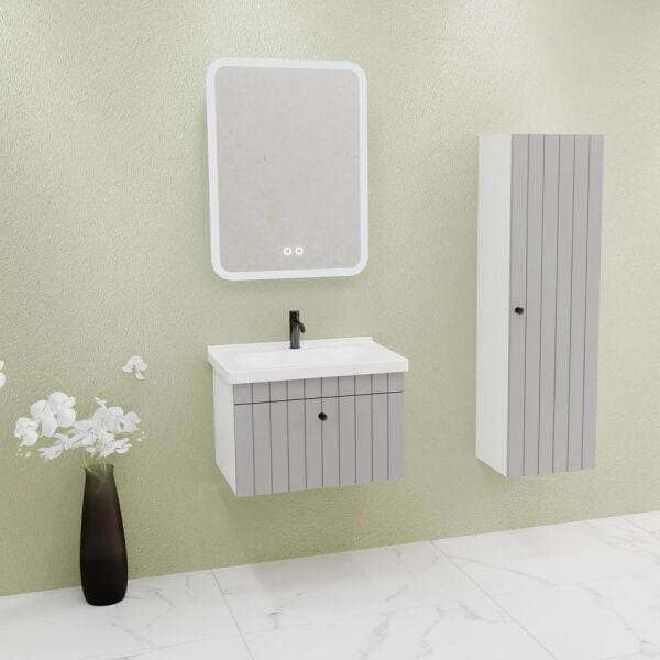 Aquanil Alice 65 cm Gri Banyo Dolabı