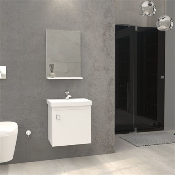 Aquanil Micra 50 cm Beyaz Banyo Dolabı
